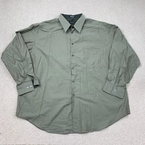 Axcess A Claiborne Company Wrinkle Free Dress Shirt Men's Size 18 Green Cotton - Picture 1 of 7