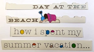 Giorno Al Spiaggia Come Ho Trascorso Le Mie Vacanze Estive 4 Pezzi Adesivi 6" x 7/8" - Foto 1 di 1
