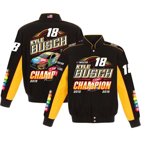 Kyle Busch JH Design Two-Time Monster Energy Nascar Cup  Champion Jacket New Cover