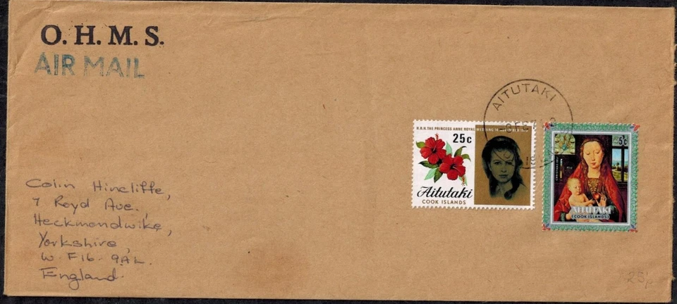 Aitutaki 1974-1977 Group of 7 OHMS Covers Stamped to UK & Netherlands - Image 1 of 4