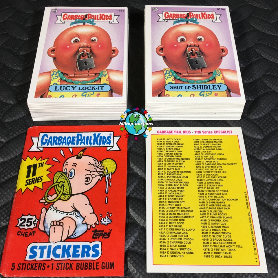 GARBAGE PAIL KIDS 11th SERIES 11 COMPLETE 88-CARD SET 1987 +WRAPPER OS11 +ERRORS - Image 1 of 1