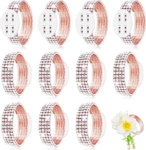 12 Pack Corsage Bracelet Wrist Corsage Rhinestone Elastic Wrist Corsage Rhinesto - Picture 1 of 6
