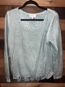 Belle France Sweater Sz L Tunic Mohair Blend Layered Lace Made In Italy - Picture 1 of 3