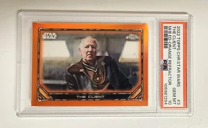 2022 TOPPS STAR WARS MANDALORIAN CHROME S1-3 THE CLIENT /25 ORANGE PSA 10 - Picture 1 of 2