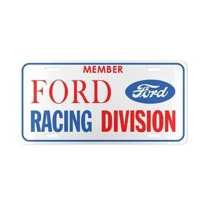 Member Ford Racing Division Novelty Aluminum License Plate Red White Blue - Picture 1 of 1