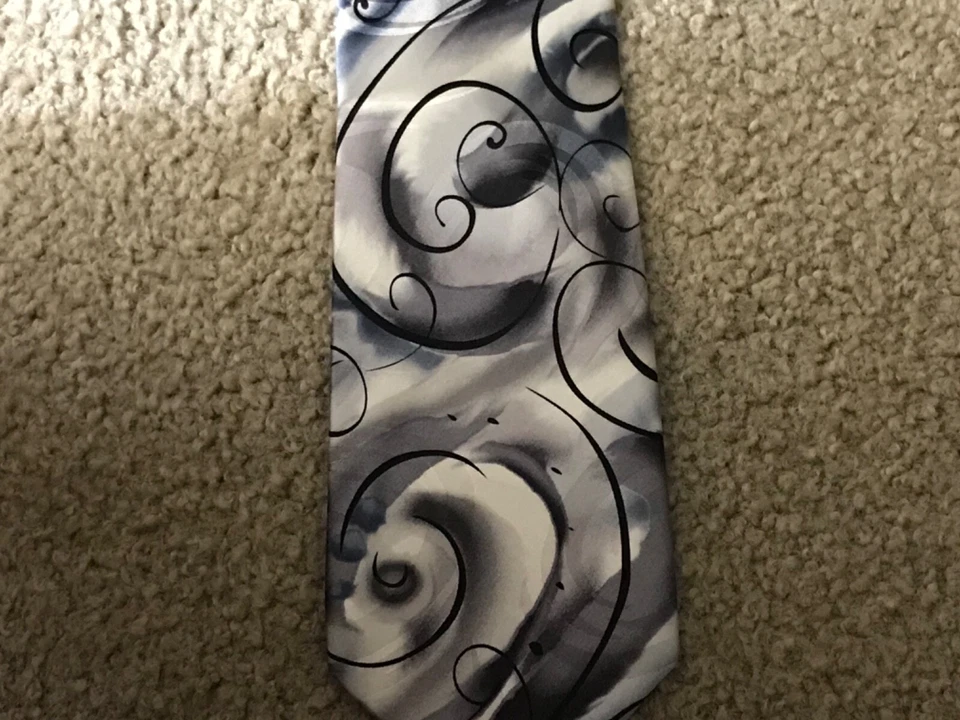 Corbata Hombre y Jerry Garcia “Snail Garden” Gris, Negro, Blanco LN Bonito! Foto 1 de 1