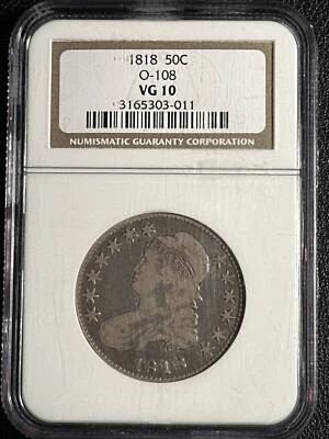 1818 P Capped Bust Half Dollars NGC VG-10 O-108 - Image 1 of 2