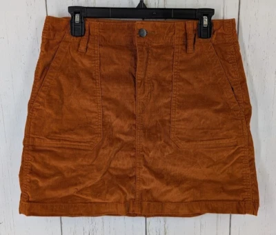 Falda informal de verano Old Navy talla 8 naranja quemado de pana para mujer Foto 1 de 4