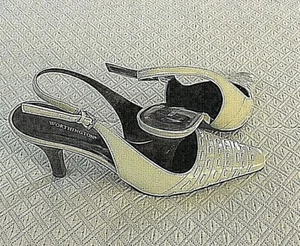 Worthington Beige Pointed Toe Sling Back Heel Shoes Womens 7 M - Picture 1 of 5