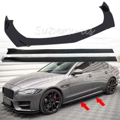 For Jaguar F-TYPE Gloss Front Bumper Lip Splitter Spoiler Extension Side Skirt Foto 1 de 4