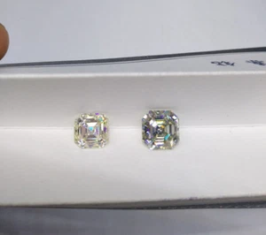 Light Yellow 7x7mm I-J Quality VS Asscher Cut Moissanite Stone - Picture 1 of 4
