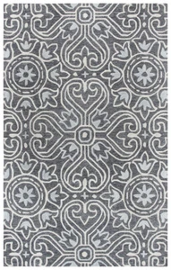 2x8 Rizzy Rugs Gray Leaves Tufted Bulbs Floral Runner OU957A - Aprx 2' 6" x 8' - Picture 1 of 2