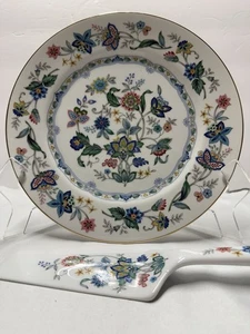 Andrea by Sadek Japan Cake Plate & Server Set – Floral Multicolor 10.5” - Picture 1 of 7