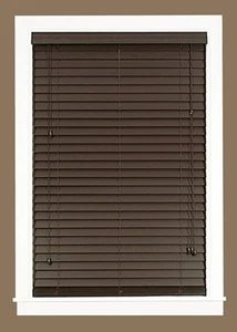 Mini Window Blinds 2" Inch Faux Wood Grain Plantation Blind White Maple Mahogany - Picture 1 of 3