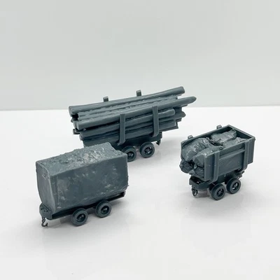 SSMODEL 1:87 Train Rail Car Mine Car Transport Vehicle 1set - Image 1 of 4