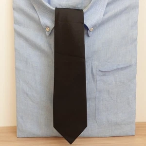 Solide schwarze Herrenkrawatte Tintenstruktur minimalistisch Halsbekleidung formell ROSSO BIANCO - Bild 1 von 8