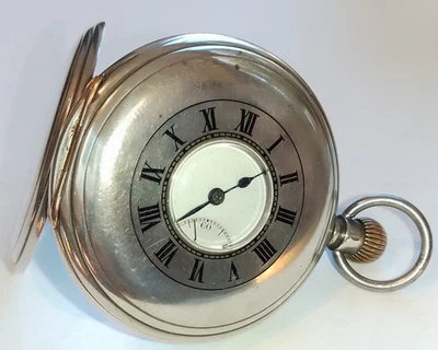 Reloj Bolsillo LONGINES 1925 19,9 Cal Plata Antiguo Medio Cazador Funciona Bien 53 mm Foto 1 de 4