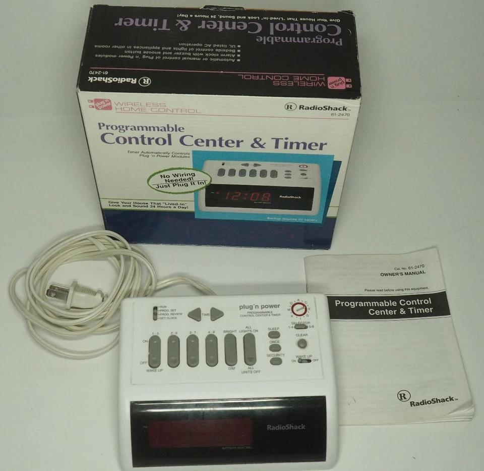 NEW Radio Shack Programmable Wireless Home Control Center & Timer Clock 61-2470 - Image 1 of 1