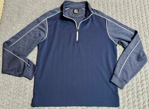 FOOTJOY 1/4 Zip Performance Golf Pullover Sweatshirt-Mens Medium-Blue - Picture 1 of 7