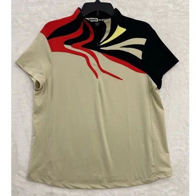 Jamie Sadock Golf Top L Tan Black Activewear Tennis Pickleball - Image 1 of 4