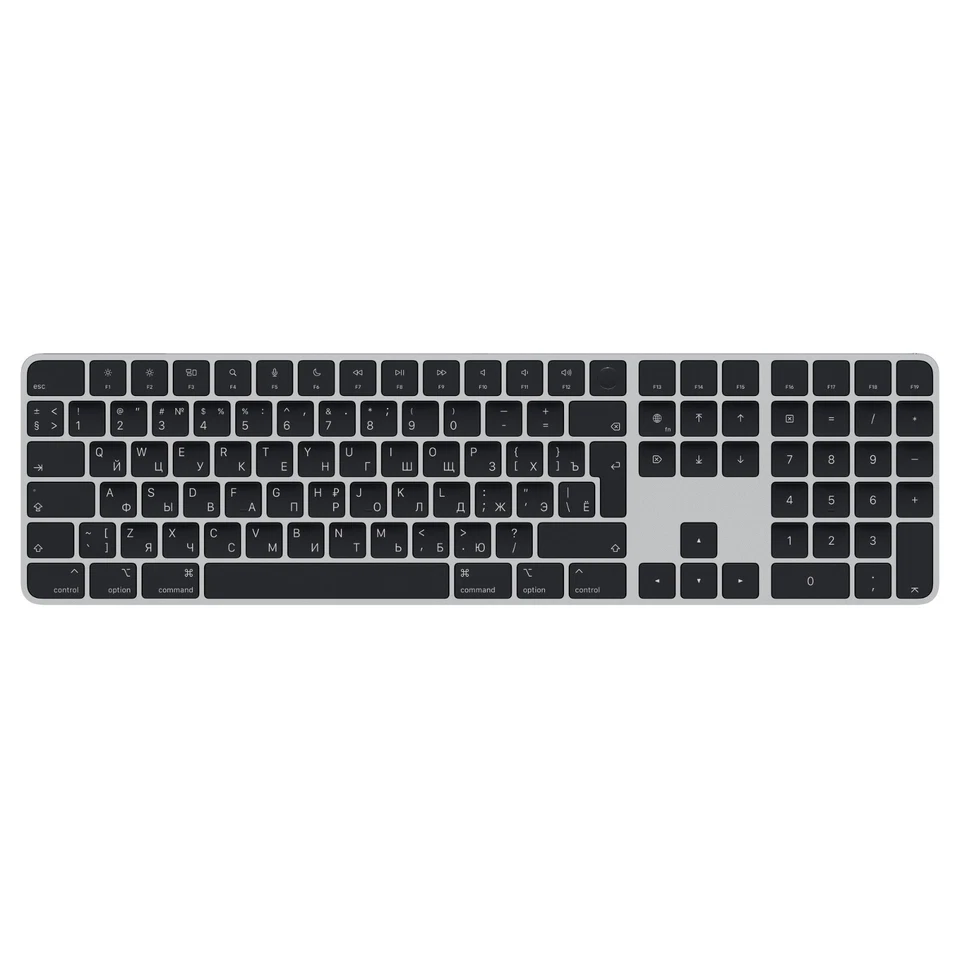 Apple Magic Keyboard with Touch ID & Numeric Keypad, Black **Russian** MMMR3RS/A - Image 1 of 3