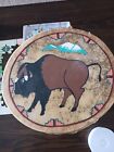 Native American Indian Buffalo Hide Shield  Ceremonial Drum 15.5" Signed 2002