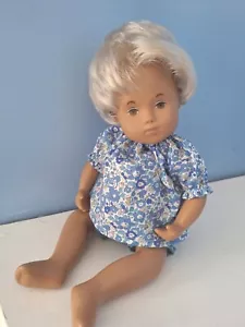 BJB Vintage Baby Sasha doll clothes Blue Liberty floral angel Top + denim pants - Picture 1 of 3