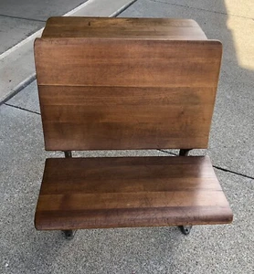 VINTAGE ECLIPSE-T. KUNDTZ Child School Desk Folding Chair Seat Cast Iron & Wood - Picture 1 of 19