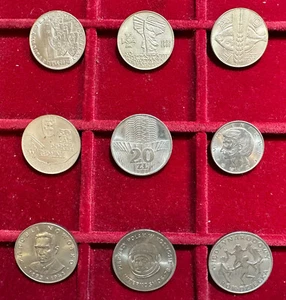 Set of 9 - Polish Poland Coin Coins 1970's Money Nickel - EF - UNCIRCULATED ! - Picture 1 of 8