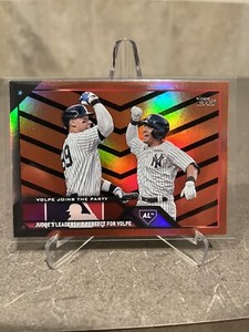 2023 Topps Update Orange & Black Foil Volpe Joins the Party (Anthony Volpe/Aaron