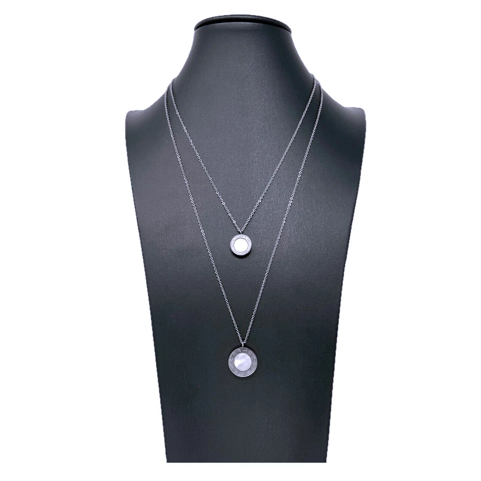 Collana Acciaio Zodiaco Oroscopo Madreperla Brillante Donna Argento Bianco - Immagine 1 di 1