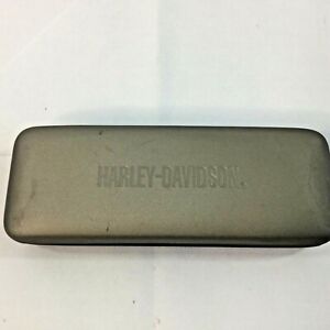HARLEY-DAVIDSON Silver & Black Hard Shell Glasses Case  New Old Stock