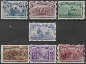 USA 1893. 1c. to 8c. MH. COLUMBIAN EXPOSITION. SG. 235 - 241. (C467) - Picture 1 of 2