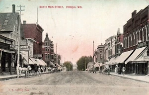 POSTKARTE STRASSENSZENE NORTH MAIN STREET VIROQUA WISCONSIN - Bild 1 von 2