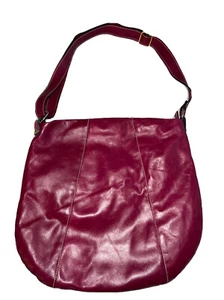 Dimoni Soft Leather Large Berry Pink Hobo Handbag Purse Handmade in Spain Lovely - Picture 1 of 5