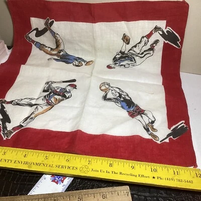 "PAÑUELO DE JUGADOR DEPORTIVO VINTAGE 12"" BÉISBOL FÚTBOL BALONCESTO ALGODÓN"  Foto 1 de 4