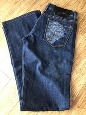 Ed Hardy Christian Audigier Women's Denim Jeans Bootleg Embellished Size 28