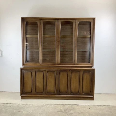 Mid-Century Modern Buffet With China Cabinet Cover