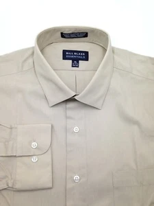 $94 Bill Blass Men Regular-Fit Beige Long-Sleeve Dress Shirt Size 15-15.5 32/33 - Picture 1 of 4