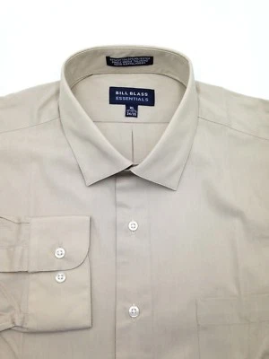 $94 Bill Blass Hombres Ajuste Regular Beige Manga Larga Vestido Camisa Talla 15-15.5 32/33 Foto 1 de 4