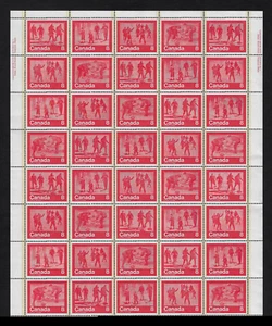 Canada Stamps — Full Pane of 40 — 1974, "Keep Fit" Winter Sports #644-647 / MNH - Picture 1 of 1
