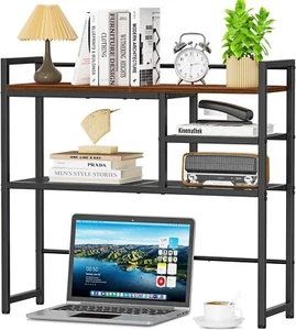 31.9" Desk Shelf, Desktop Organizer Shelf, Desk Hutch Dorm, Desktop 3-Tier - Picture 1 of 9