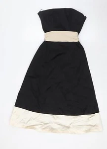 Coast Womens Black Acetate Ball Gown Size 8 Off the Shoulder Zip - Removable Str - Picture 1 of 10