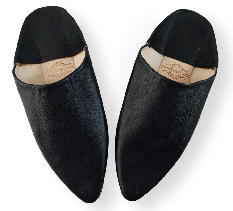 ZAPATOS BABOUCHE PUNTIAGUDOS DE CUERO MARROQUÍ PARA MUJER ZAPATILLAS MULAS DESLIZABLES *SUELAS DURAS* Foto 1 de 1