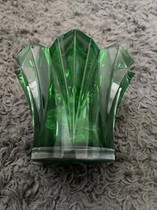 MIKASA Bohemian kyline Green Glass Candle Votive Holder emerald 3.7" tall - Picture 1 of 5