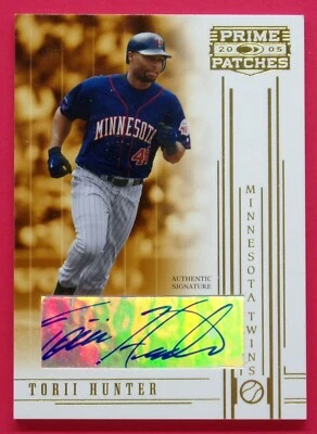 2005 Prime Patches Torii Hunter /1200 Autograph #46 Minnesota Twins - Image 1 of 2