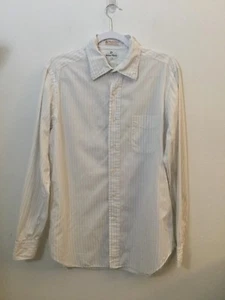 Neiman Marcus Adult Shirt 16-35 White Striped Long Sleeve Button Up Men's - Picture 1 of 3