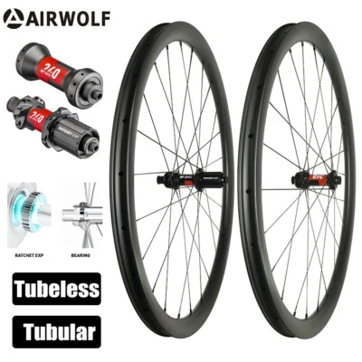 AIRWOLF DT240 Disc Brake Road Gravel Bike Carbon Laufräder Bicycle Felgen 28mm - Bild 1 von 4