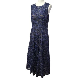 hitherto Spitzenkleid blau gefüttert Reißverschluss Damen 12 bodenlang Mutter Braut Bräutigam - Bild 1 von 16