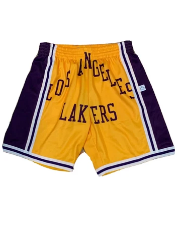 Mitchell & Ness Gold/Purple NBA Los Angeles Lakers Big Face Shorts Size L Cover
